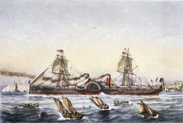 Das Segel- und Dampfschiff Washington