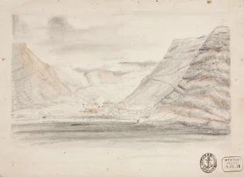 Stadt in einem Tal am Meer, Südatlantik