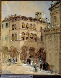 Ansicht von Modena. Aquarell von E. Cappelli. Museo Civico de Modena.