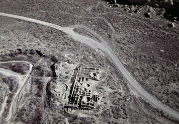 Ansicht einer alten Siedlung der Anasazi, Chaco Culture National Historical Park, Chaco Canyon, New Mexico, Vereinigte Staaten von Amerika, Anasazi-Zivilisation