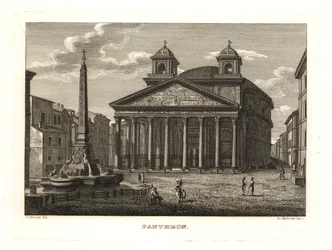 Ansicht des Pantheon und der Fontana del Pantheon, Rom