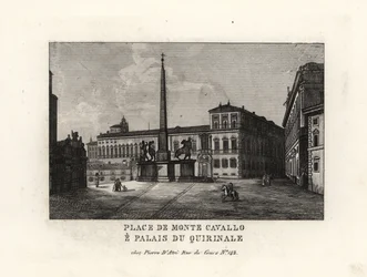 Ansicht des Quirinalspalastes und Platzes, Palazzo del Quirinale und Piazza del Quirinale, Rom