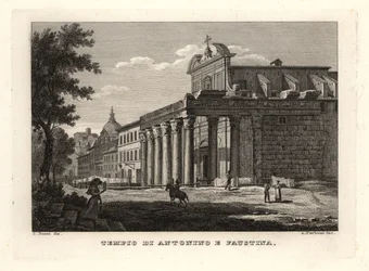 Ansicht des Tempels des Antoninus und der Faustina, Rom
