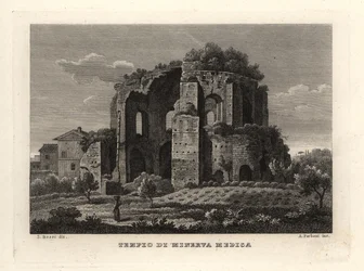 Ansicht des Tempels der Minerva Medica, Tempio di Minerva Medica, oder Nymphaeum, Rom