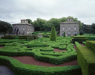 Ansicht der beiden Villen und des Gartens, entworfen für Kardinal Giovanni Francesco Gambara