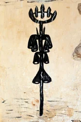 Voodoo-Wandmalerei auf einem Kloster, Togoville, Togo