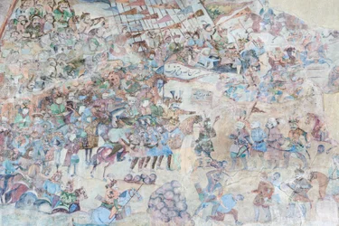 Wandmalereien am Qeysarieh-Portal, Naqsh-e Jahan Imam-Platz, Esfahan, Iran