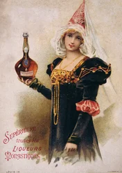 Frau mit mittelalterlichem Kostüm (Postkarte)