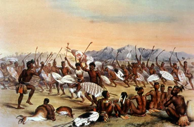 Zulu-Jagd-Tanz, ca. 1848-1849