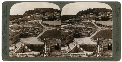 Alte königliche Stadt Samaria, wo Philipp Christus predigte, Blick nach Westen, Palästina, 1900