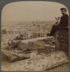 Von der Kathedrale von San Francisco, auf der größten Aztekenpyramide, Blick über Cholula, Mexiko, 1901