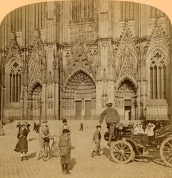 Hauptportal und reich verzierte Fassade, Kathedrale, Köln, Deutschland, 1902