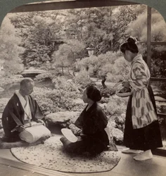 Die Gärten des Hauses von Herrn Y. Namikawa, einem führenden Vertreter des Kunstgewerbes, Kyoto, Japan, 1904