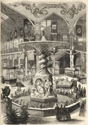1866 Stockholm Expo - Kunst- und Industrieausstellung - Stockholmsutställningen 1866 - Stockholm - Große Ausstellung der Schönen Künste und Industrie - Die Große Nef - Fontaine Molin -