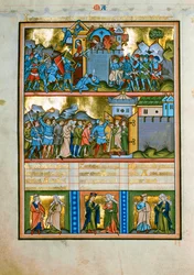 5 Illuminationen mit Text auf einer Seite
