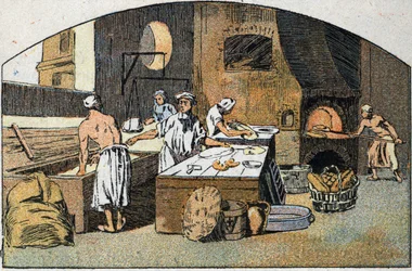 Eine Bäckerei im 18. Jahrhundert.