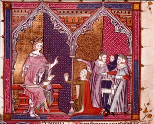 Ein König spricht Recht. Miniatur aus 