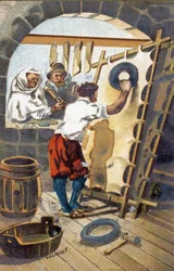 Ein Papageienhersteller im Jahr 1575.