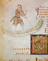 Ein Bauer mäht das Gras, Monat Juni (Miniatur)