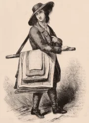 Ein Verkäufer von Landkarten