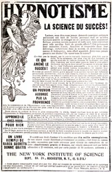 Werbung für ein Buch über Hypnose - in „Le Petit Journal“