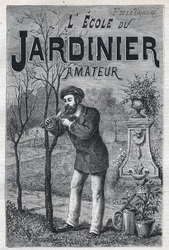 Werbung für das Buch: „Die Schule des Amateurgärtners“ von F. de la Brugere