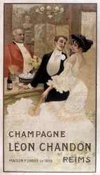 Werbeplakat für Léon Chandon Champagner, Ende des 19. Jahrhunderts