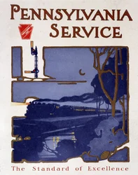 Werbeplakat für Pennsylvania Service Züge, späte 19. Jahrhundert