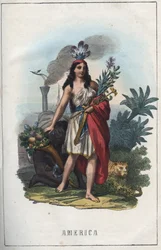 Allegorie von Amerika, Frontispiz aus „Usi e Costumi di Tutti i Popoli dell