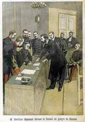 Alphonse Bertillon sagt vor dem Kriegsrat von Rennes aus (Dreyfus-Affäre) - in „Le Petite Journal“