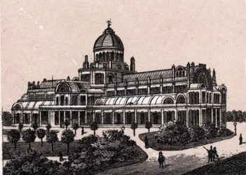 Amsterdam, Holland: Ansicht des Volkspalastes. in „Die Welt illustriert 168 Ansichten“ undatiert (Ende des 19. Jahrhunderts)