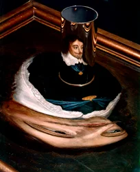 Anamorphes Porträt von Charles I.