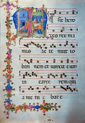 Antiphonar in Note 7, ein Buch mit den Gesängen für den Chor während der Messe