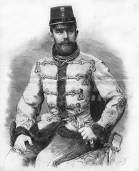 Erzherzog Rudolf von Habsburg (1858-1889), Kronprinz von Österreich. Gravur von 1889