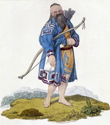 Bogenschütze einer russischen Bevölkerung. Illustration aus dem Jahr 1803