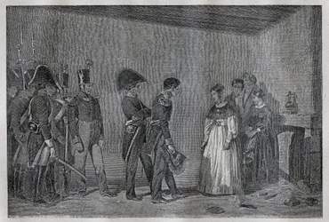 Verhaftung der Herzogin von Berry (1798-1870 Marie-Caroline de Bourbon-Sicily) in Nantes am 7. November