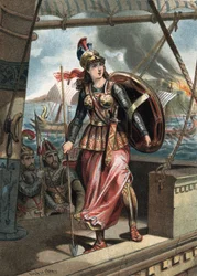 Artemé Iere (V. Jahrhundert v. Chr.) ging in die Schlacht von Salamis (480) an der Seite von Xerxes I. in „El Culto de la Hermosura“ von Juan Justo Huguet, Molinas Hermanos editores