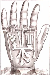 Künstliche Handprothese des französischen Chirurgen Anatomen Ambroise Paré