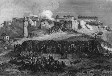 Sturm auf Constantine nach einer 7-tägigen Belagerung durch die französische Armee im Oktober 1937. In „L