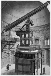 Astronomische Gläser von Herrn Janssen, Mitglied des Instituts, Direktor des Observatoriums für Physikalische Astronomie in Meudon. Stich in „La Nature: revue des sciences et de leurs applications aux arts et a l