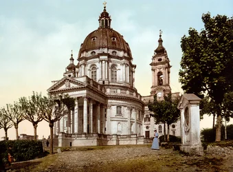 Basilika della Superga (Basilika von Superga) in Turin (Torino) in Italien im Jahr 1890