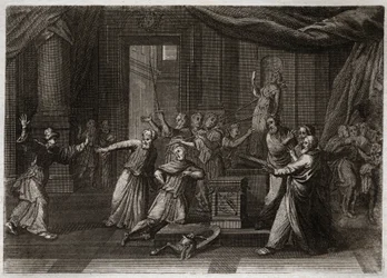 Bibel von Royaumont, Altes Testament: Großzügigkeit von Matathias. Illustration von 1811