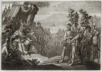 Bibel von Royaumont, Altes Testament: Die zwölf Spione. Moses schickte zwölf Spione, um das Land Kanaan (das Gelobte Land) zu erkunden. Sie bringen das Volk zum Murren, und Gott, um sie für dieses Murren zu bestrafen, versichert ihnen, dass sie dieses Land