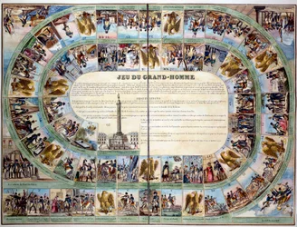 Brettspiele: Brett des „Spiels des großen Mannes“, Modell des Gänsespiels zu Ehren von Kaiser Napoleon I.