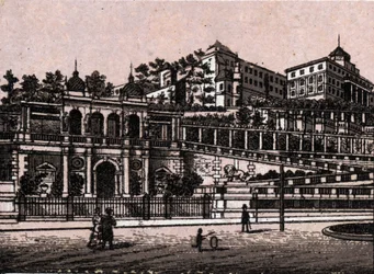 Budapest, Ungarn: Ansicht des Burghbazaar. in „Die Welt illustriert 168 Ansichten“ Undatiert (spätes 19. Jahrhundert)