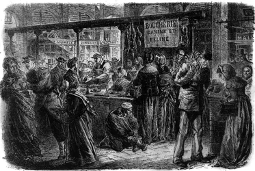 Metzgerei für Hunde und Katzen in Paris im Jahr 1870