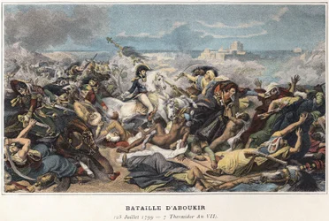 Ägyptische Expedition (1798-1801): Joachim Murat (1767-1815) während der Schlacht von Abukir, 25. Juli