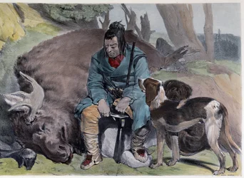 Kanadische Huron-Elchjagd - in „Shyth