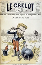 Karikatur über den Suizid von General Boulanger - in "Le Grelot" vom 11/10/1891