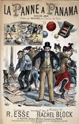 Karikaturlied „La Panne a Panama“, Tageshit von Monsy im Casino de Paris, Text von R. Esse und Musik von Rachel Block